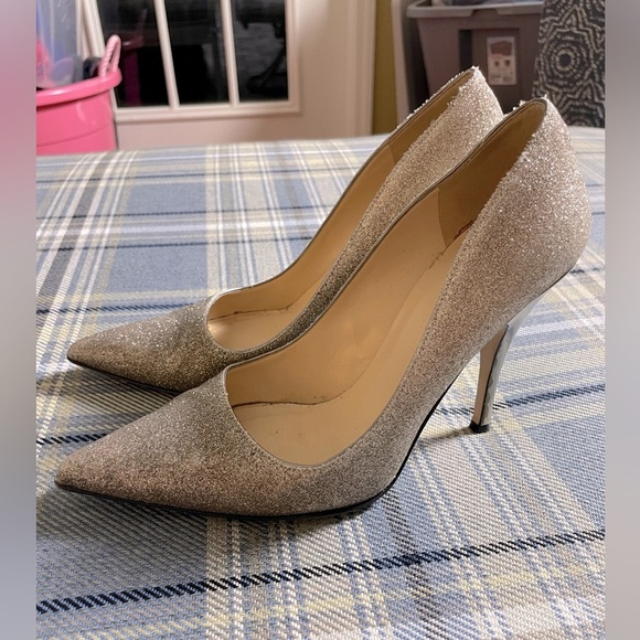 Kate Spade Patent Glitter Silver Pumps - Picture 1 of 10